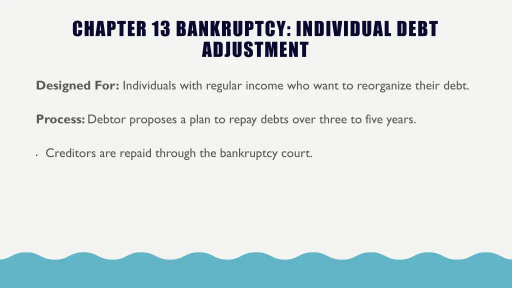 chapter 13 bankruptcy individual debt adjustment