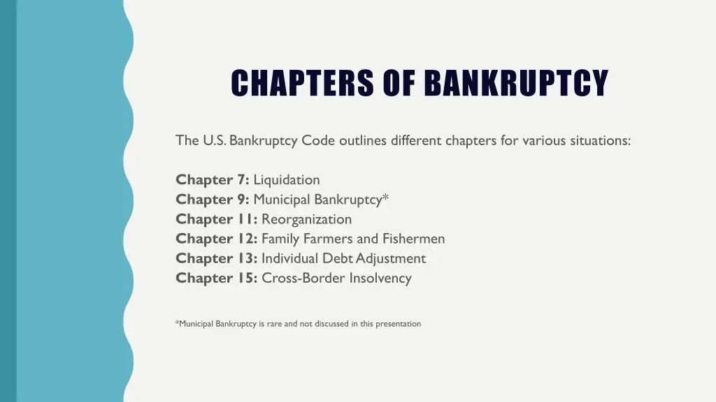 chapters of bankruptcy