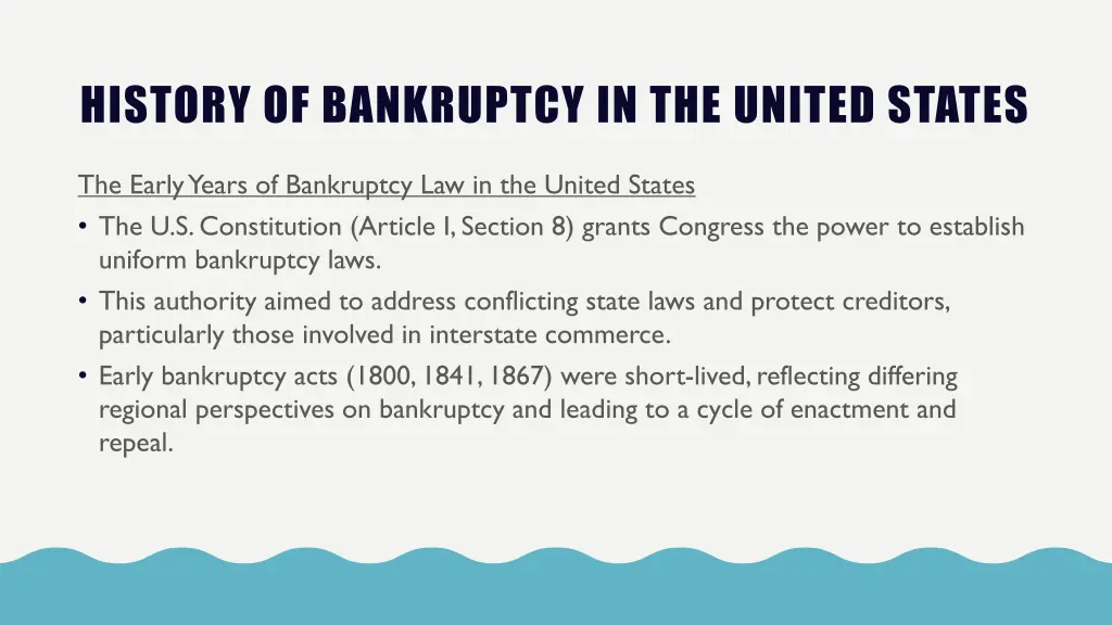 history of bankruptcy in the united states