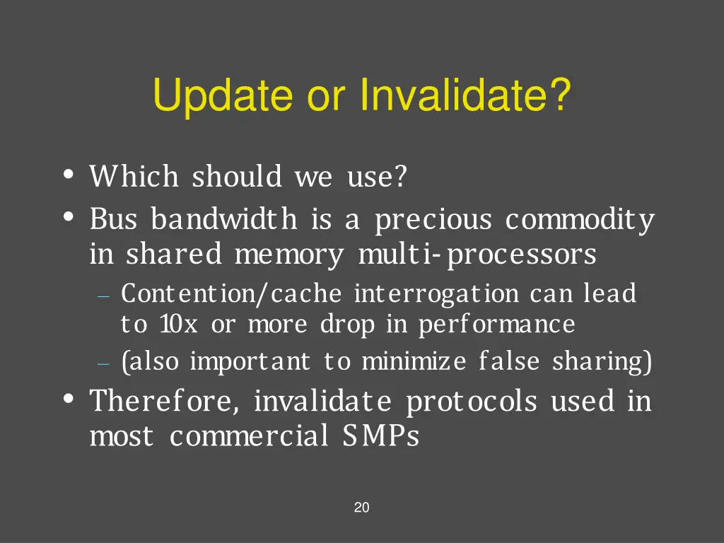 update or invalidate