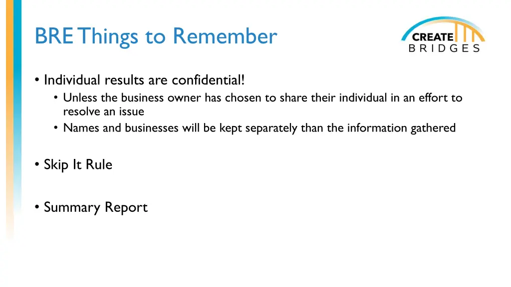 bre things to remember