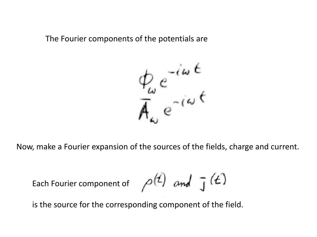 the fourier components of the potentials are