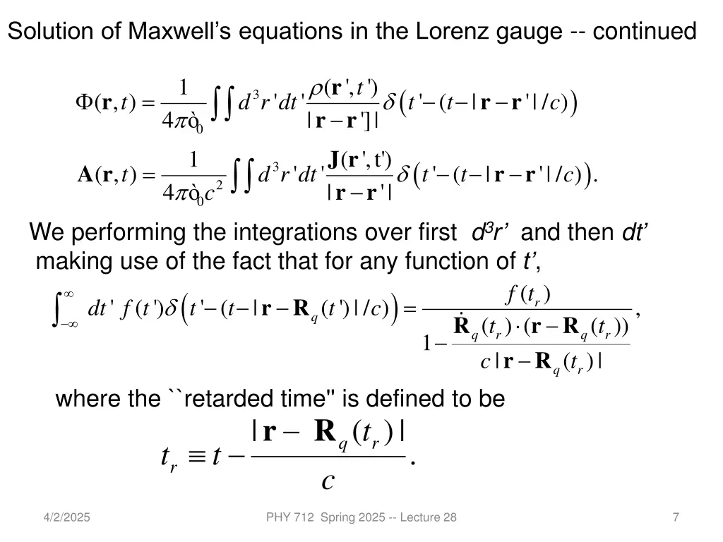 solution of maxwell s equations in the lorenz