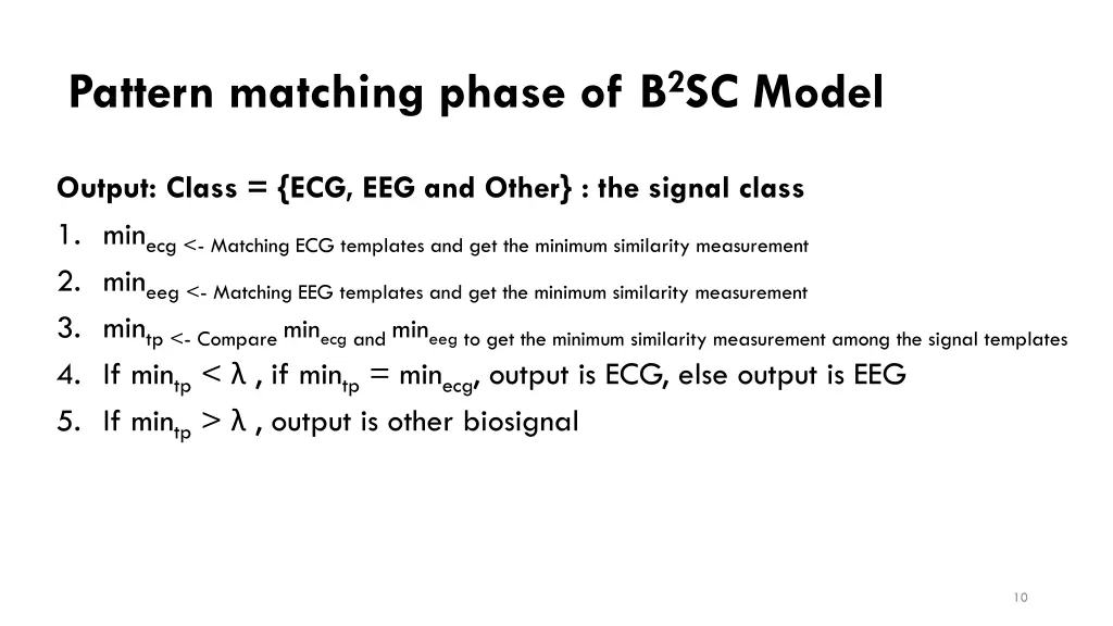 pattern matching phase of b 2 sc model 1