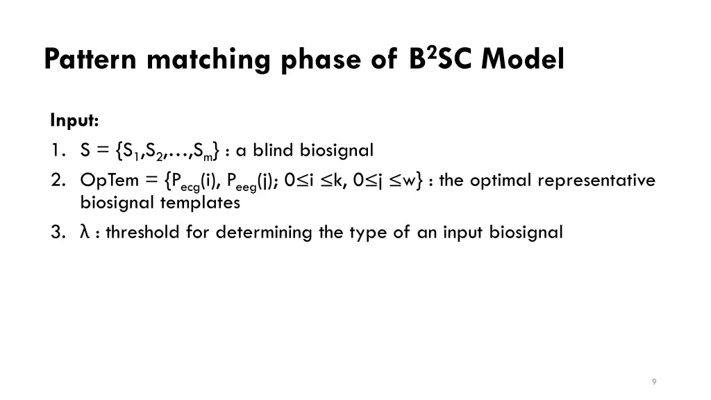 pattern matching phase of b 2 sc model