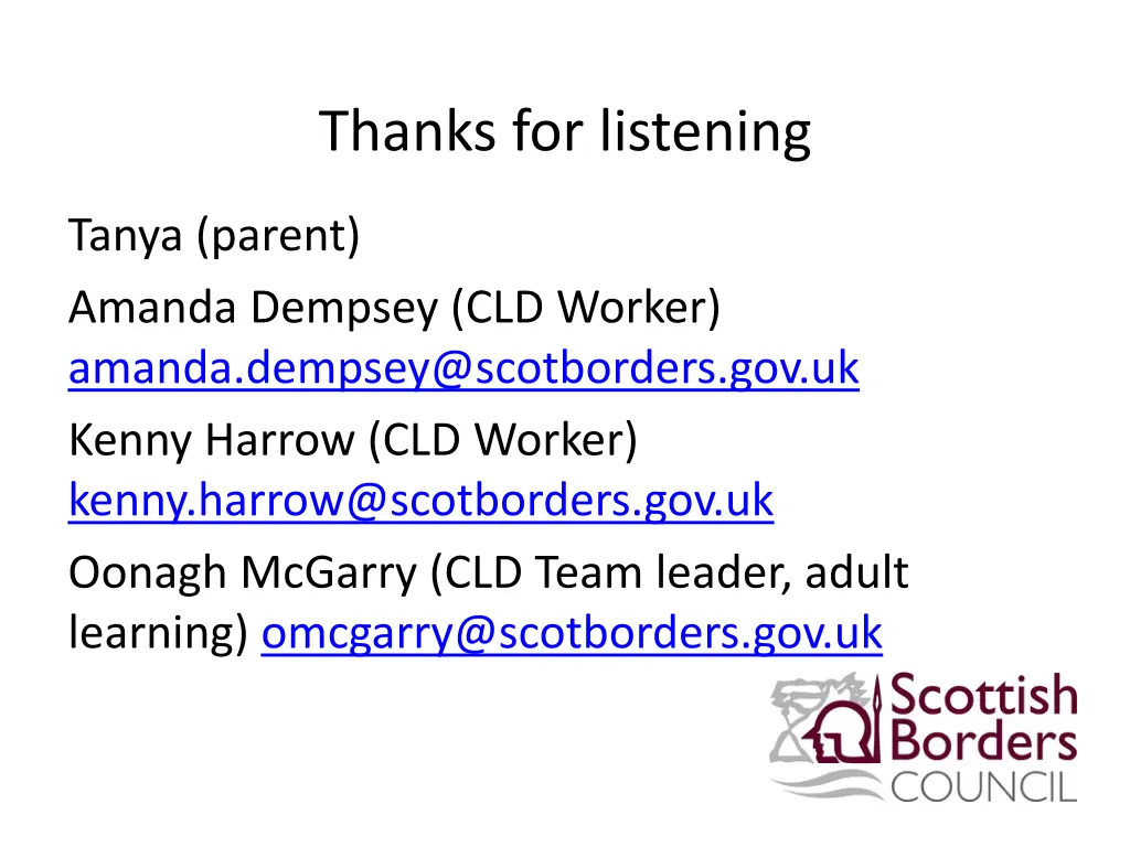thanks for listening