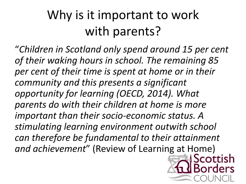 why is it important to work with parents