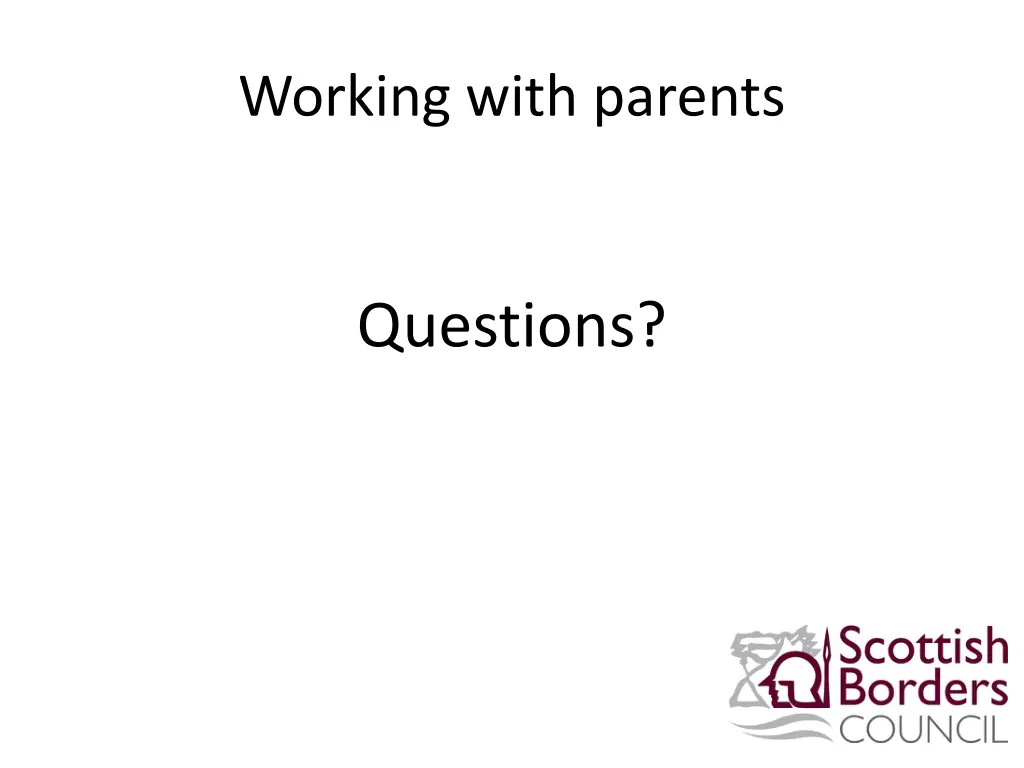 working with parents