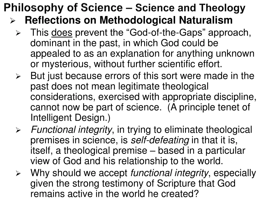 reflections on methodological naturalism this