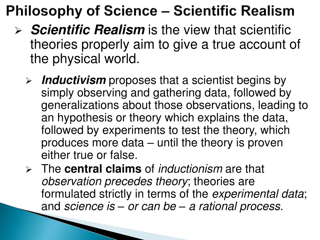 scientific realism is the view that scientific