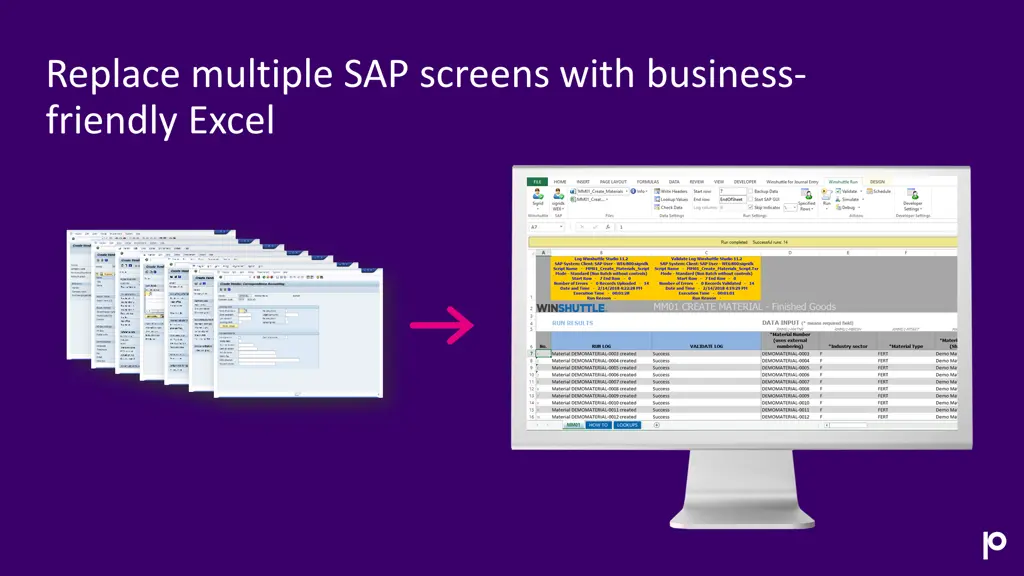 replace multiple sap screens with business