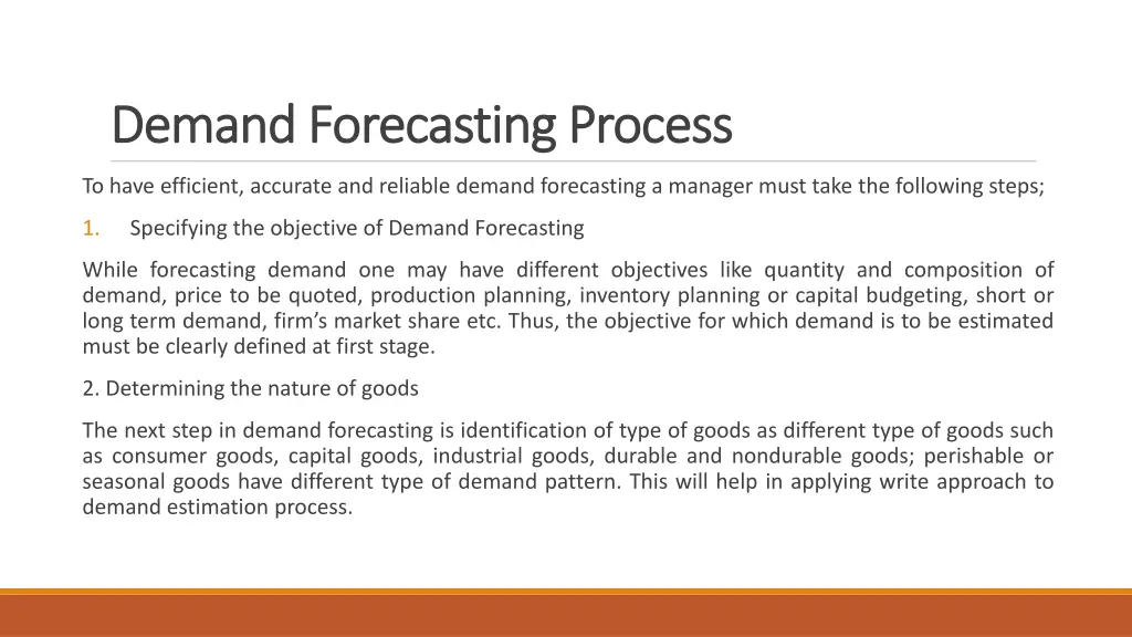 demand forecasting process demand forecasting