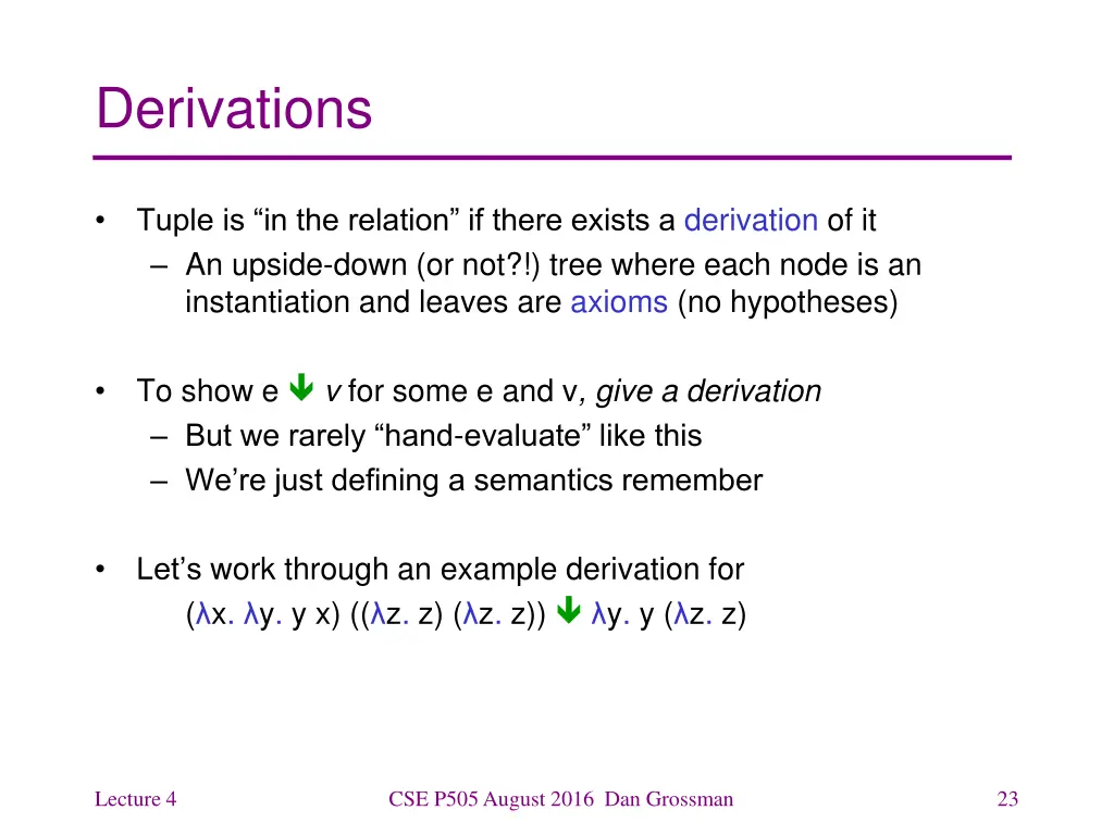derivations