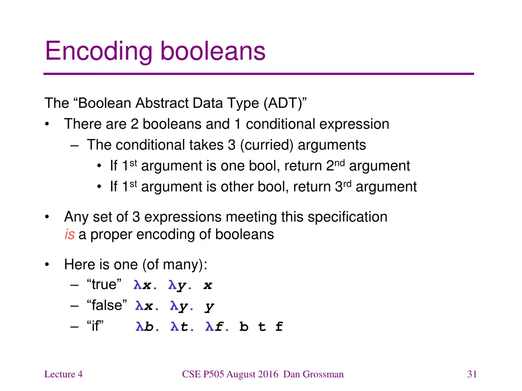 encoding booleans