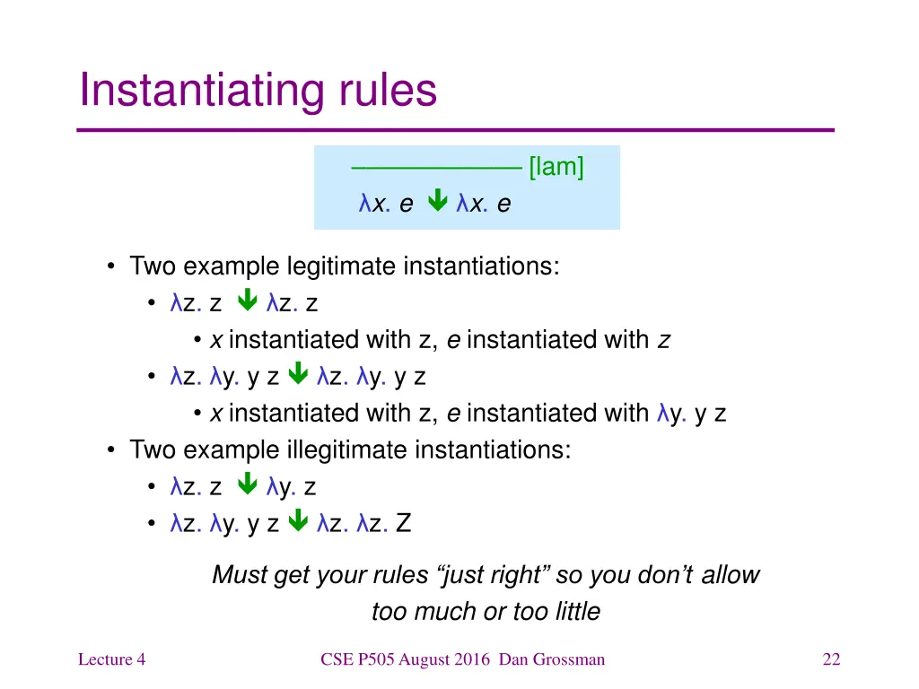 instantiating rules