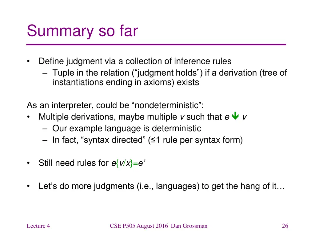 summary so far