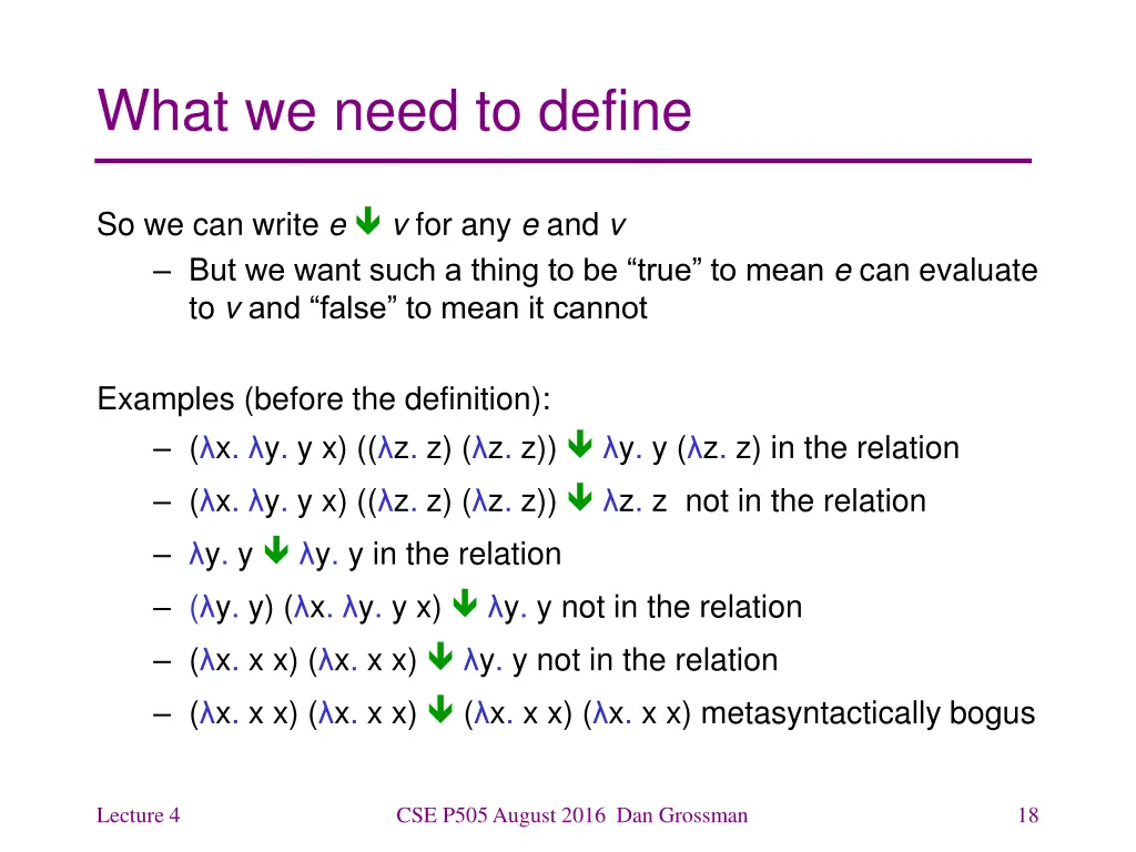 what we need to define