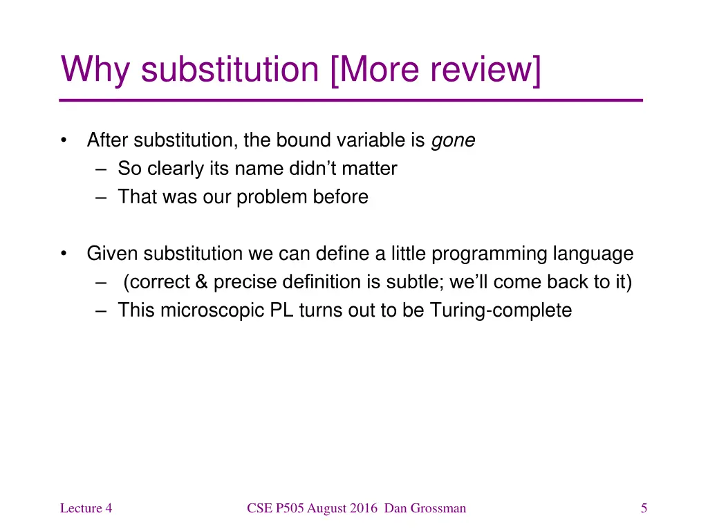 why substitution more review