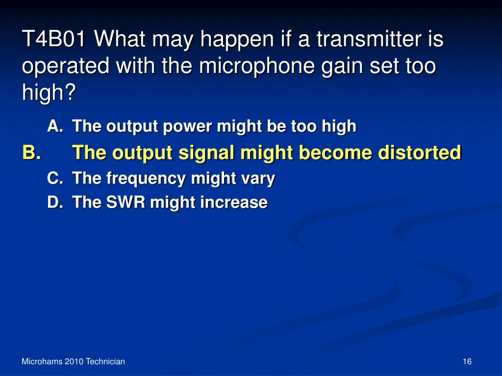 t4b01 what may happen if a transmitter 1