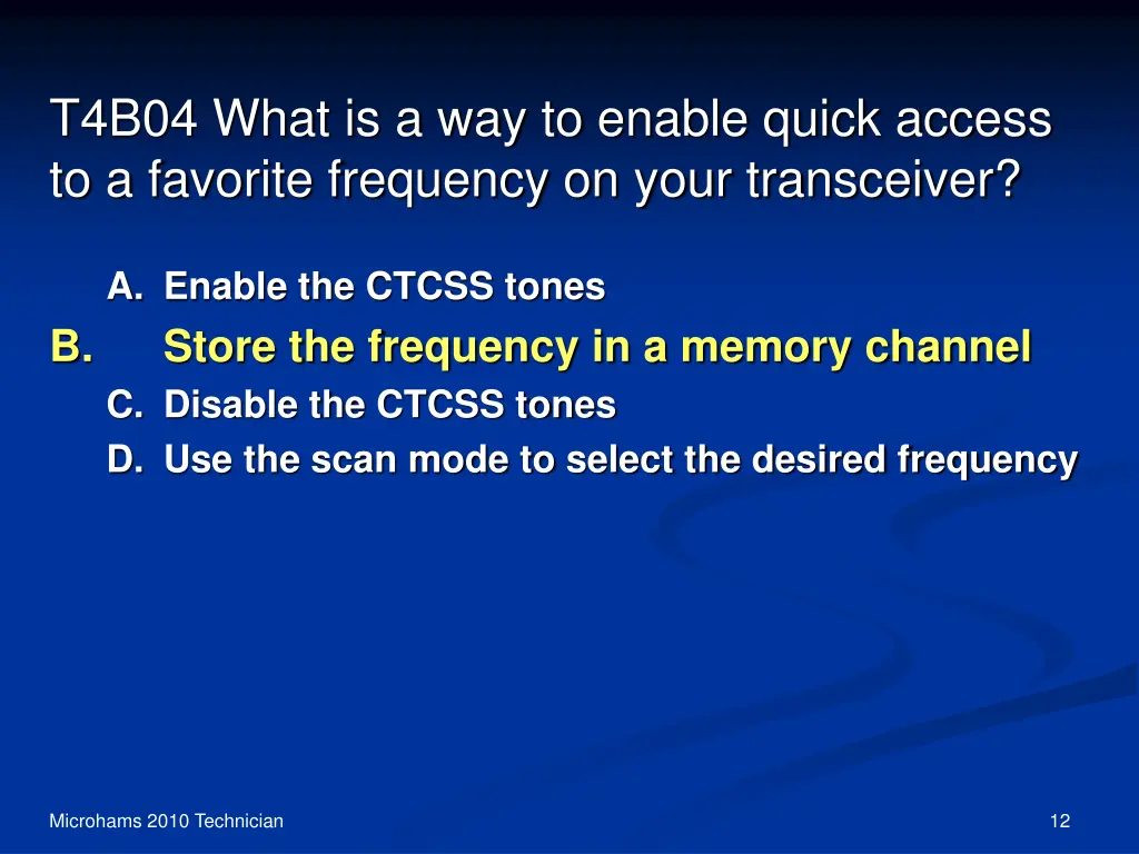 t4b04 what is a way to enable quick access 1