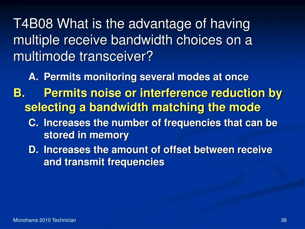 t4b08 what is the advantage of having multiple 1