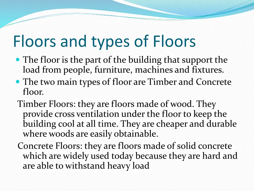 floors and types of floors the floor is the part