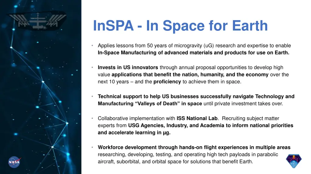 inspa in space for earth