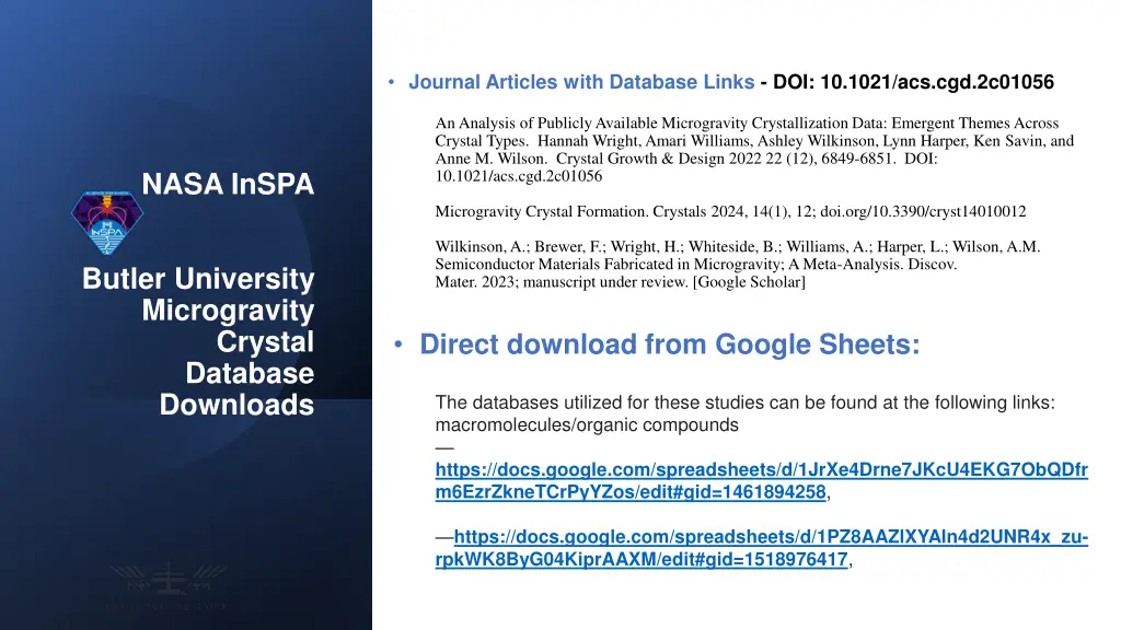 journal articles with database links doi 10 1021