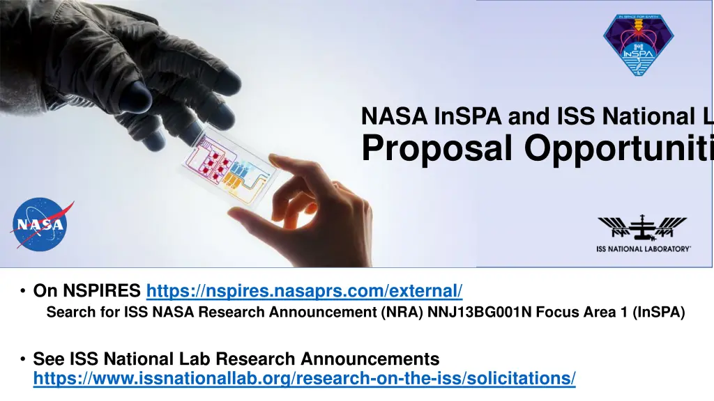 nasa inspa and iss national lab proposal