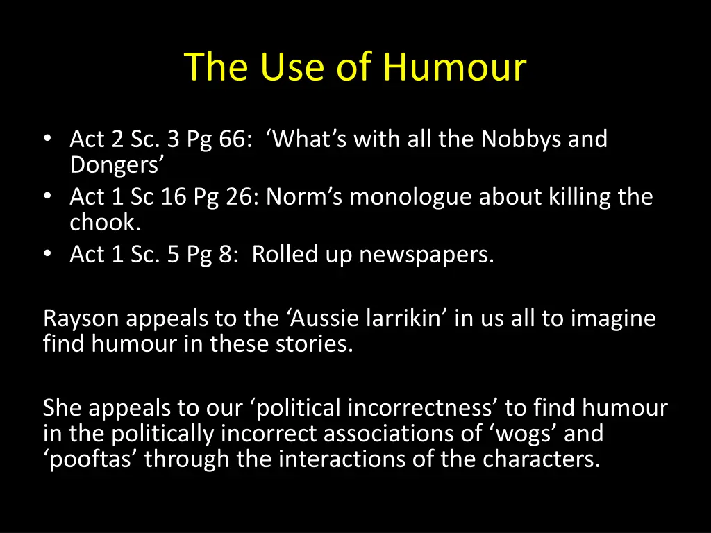 the use of humour