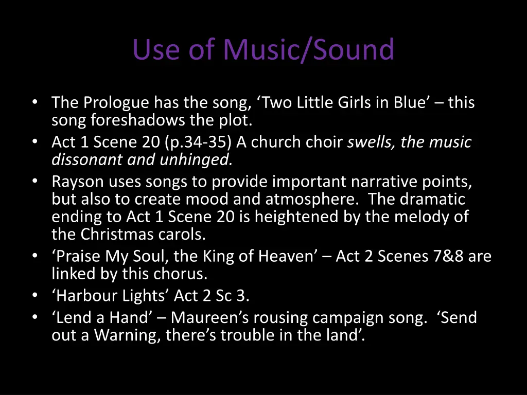 use of music sound