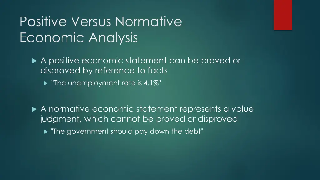 positive versus normative economic analysis