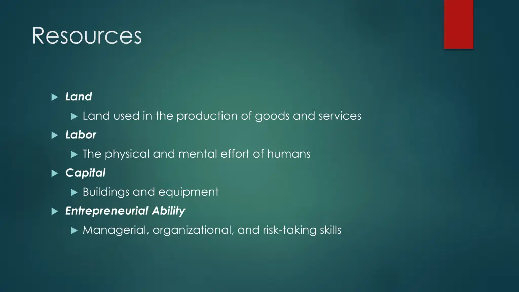 resources