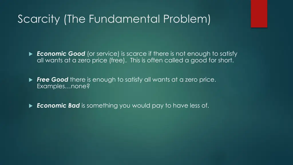 scarcity the fundamental problem
