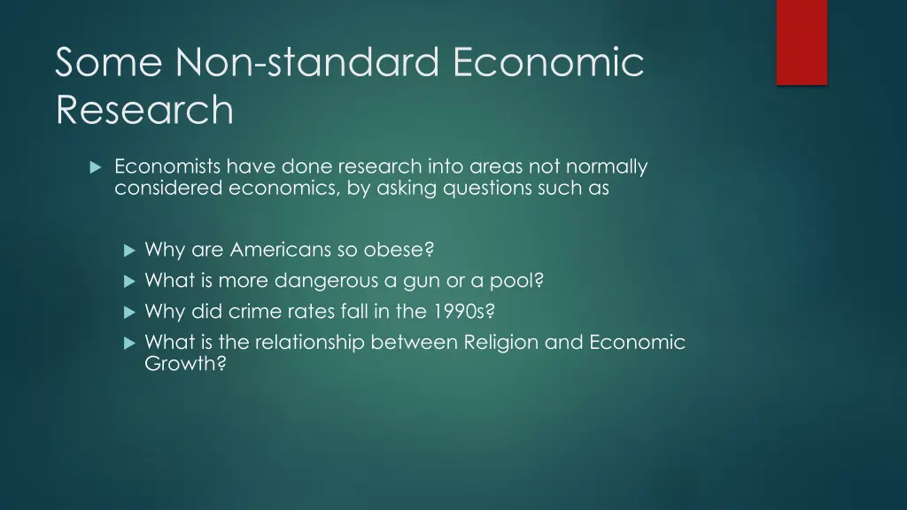 some non standard economic research