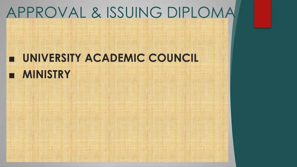 approval issuing diploma