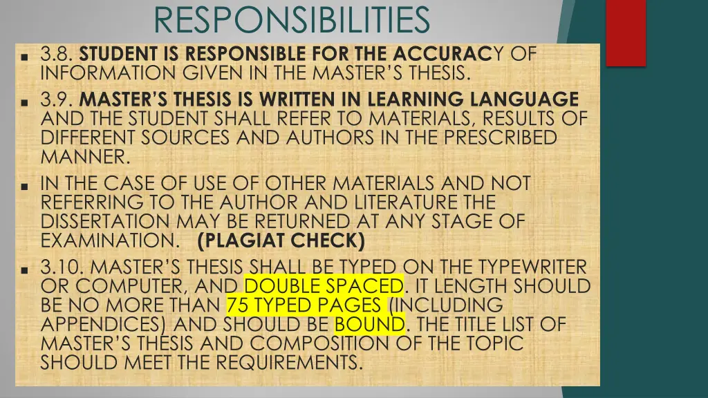 responsibilities 3 8 student is responsible