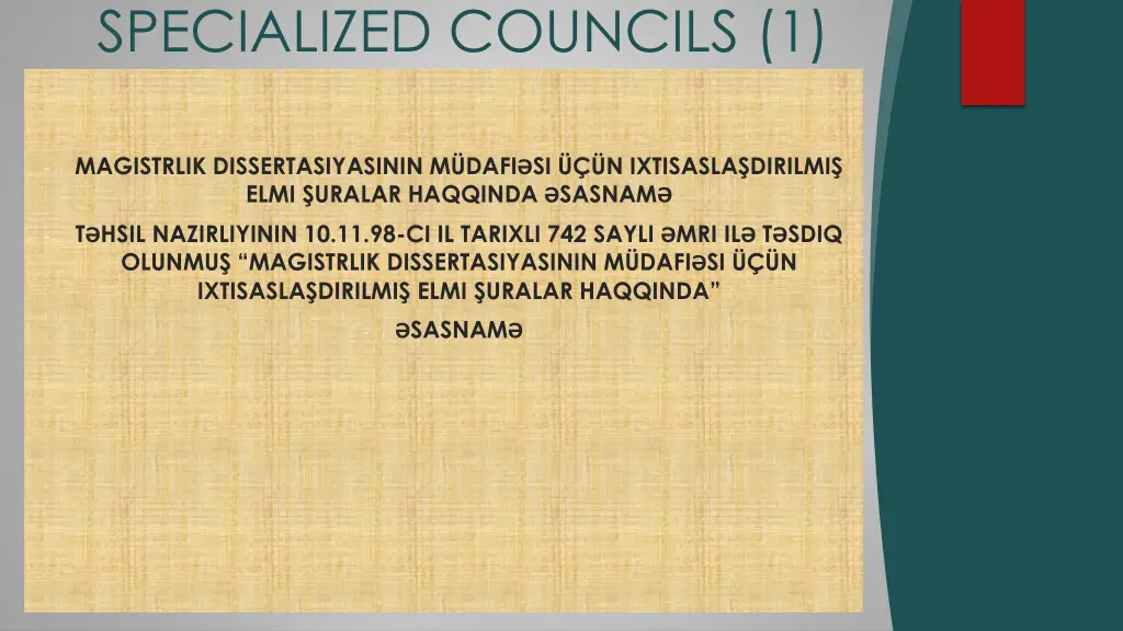 specialized councils 1