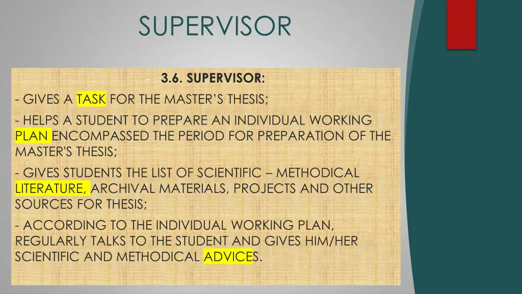 supervisor