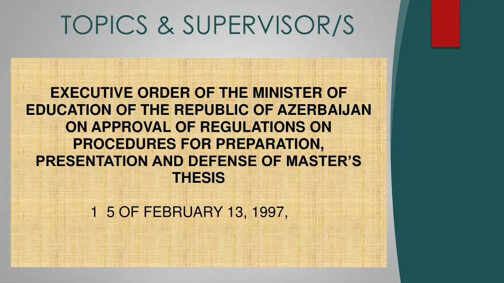 topics supervisor s