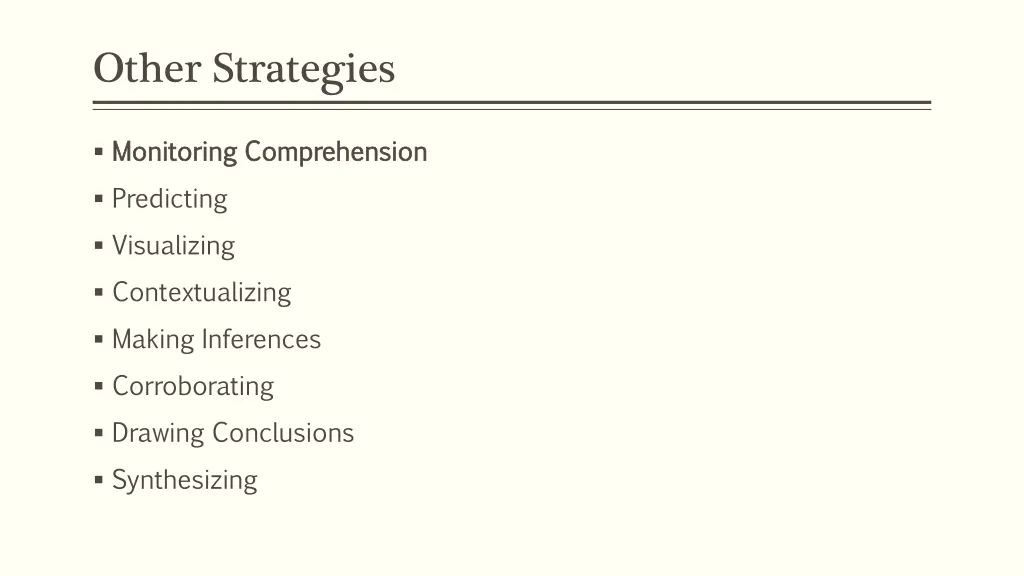 other strategies