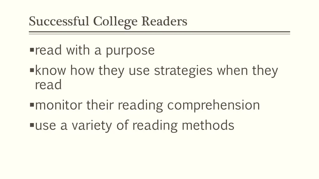 successful college readers