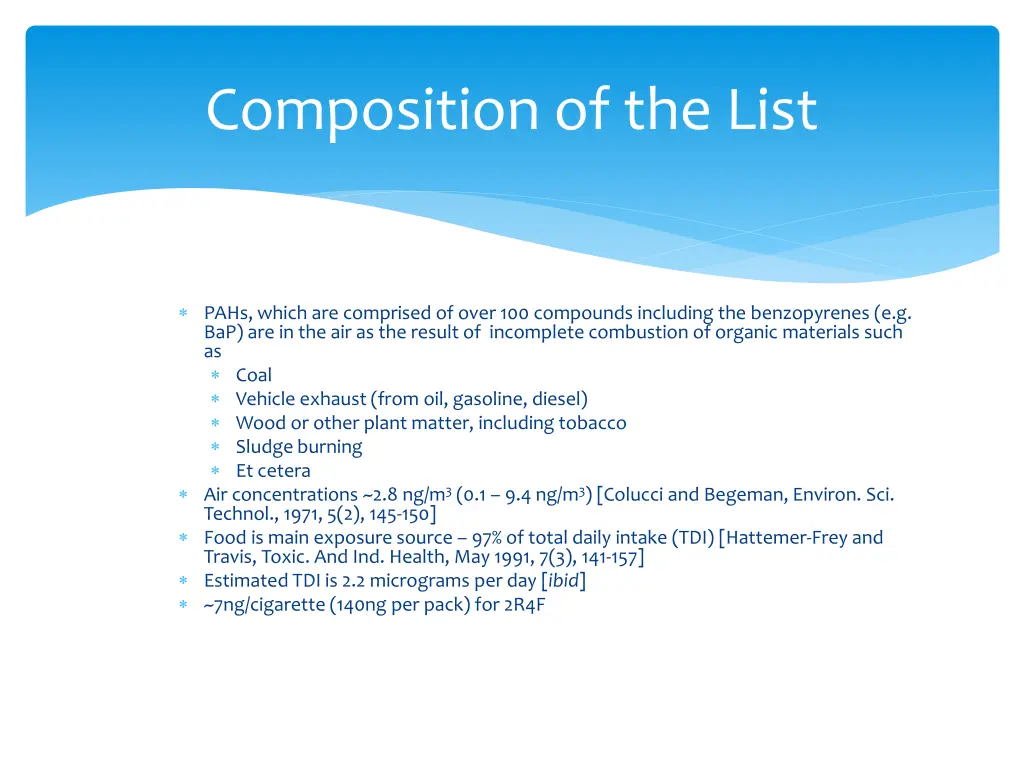 composition of the list 2