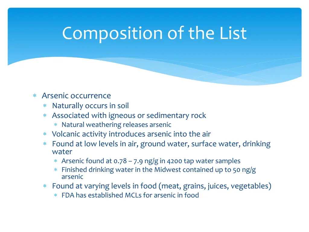 composition of the list 5