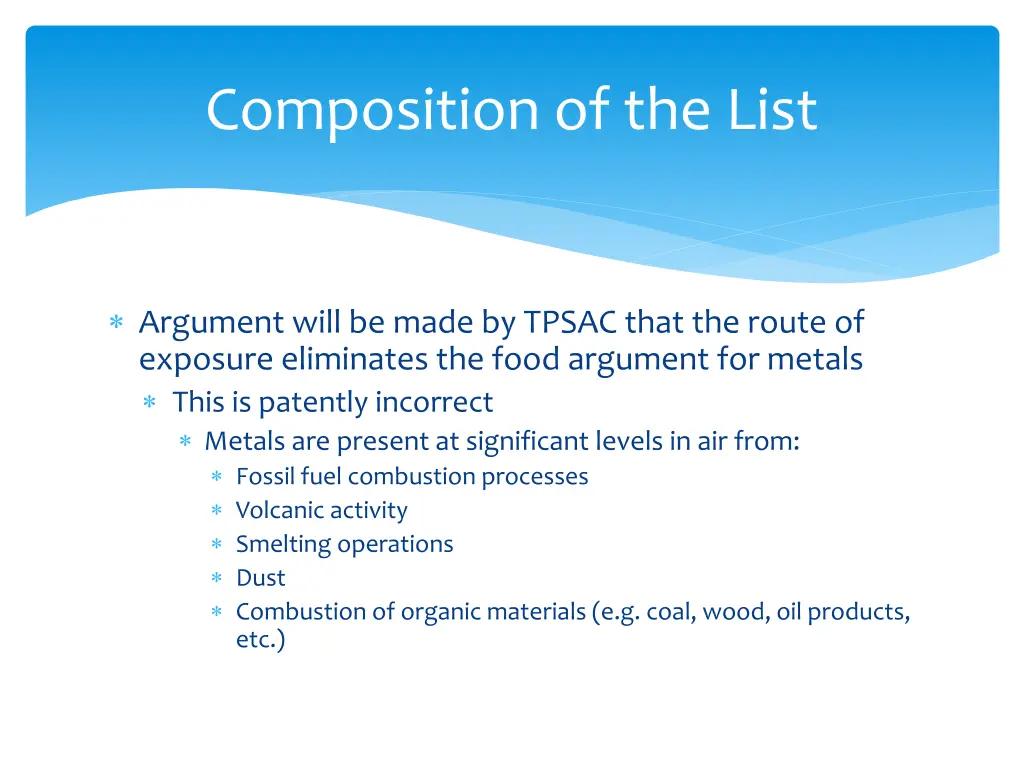 composition of the list