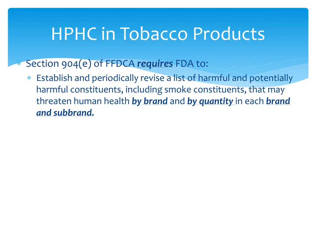 hphc in tobacco products 1