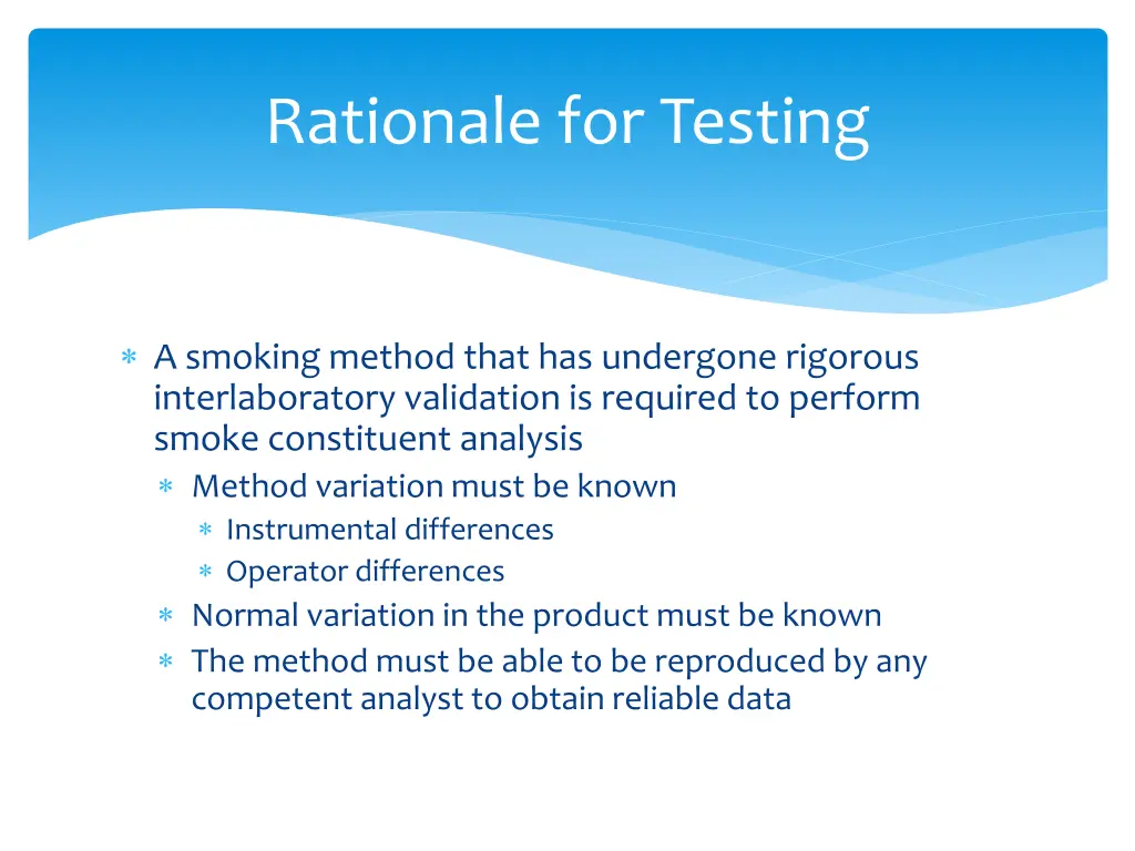 rationale for testing 3