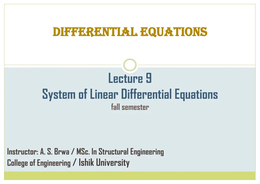 differential equations differential equations