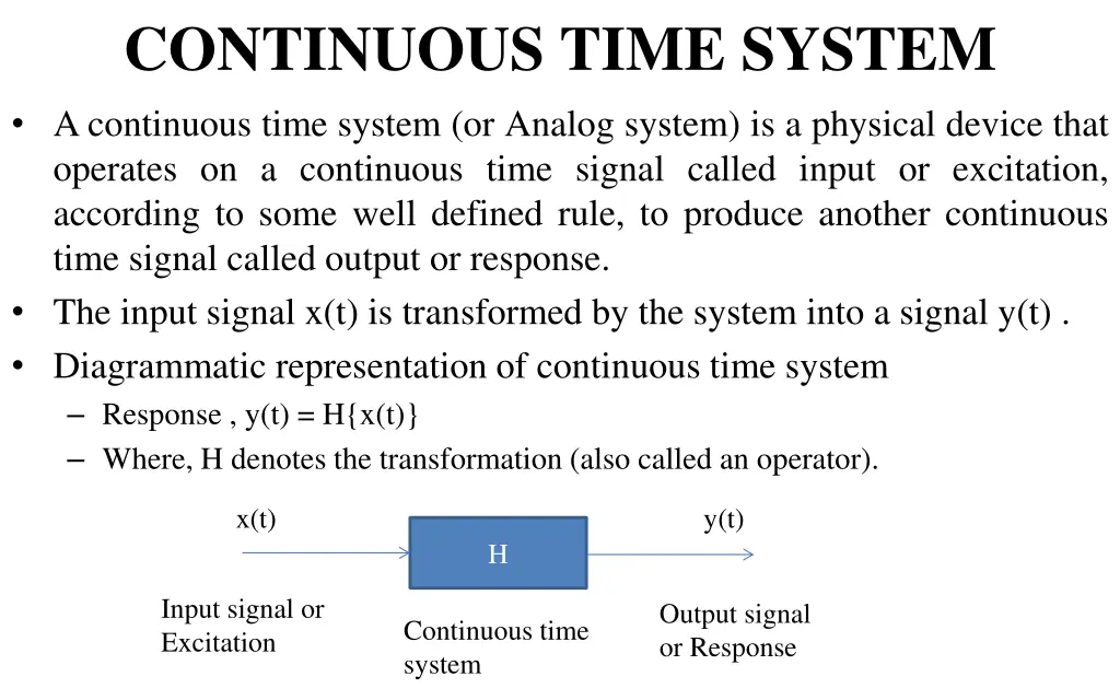 continuous time system a continuous time system 1