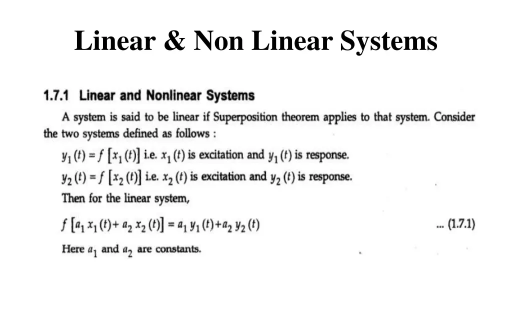 linear non linear systems